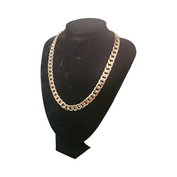 Reversible Touch of Blue Gold-tone Curb Chain Necklace - Picture 9 of 15